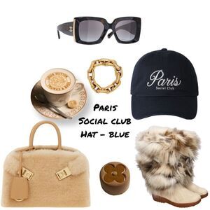 3. BACK IN STOCK-Paris Social Club Baseball Hat Navy Blue